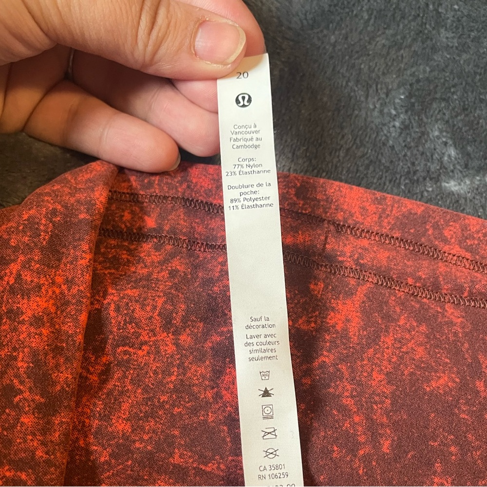 Red Patterned Lululemon pants - Picture 6 of 7